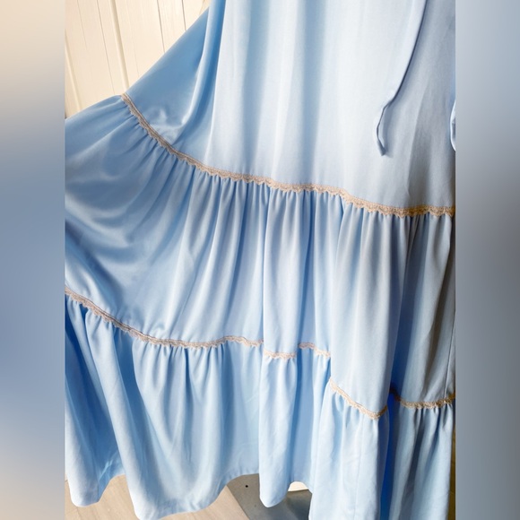 Jody T of California Sky Blue Prairie Maxi Dress 70s - Picture 10 of 10